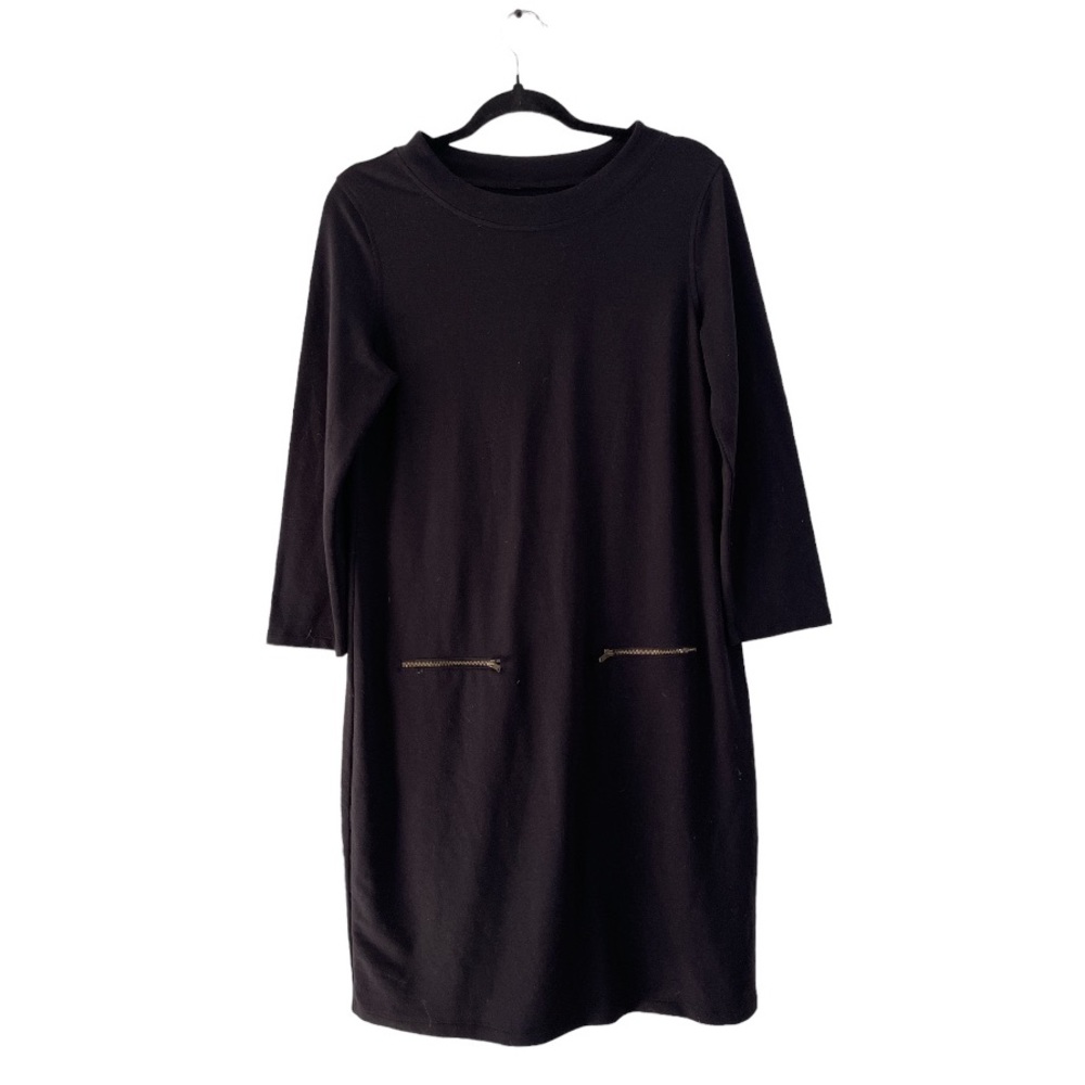 Caslon long sleeve dress with false zipper pockets